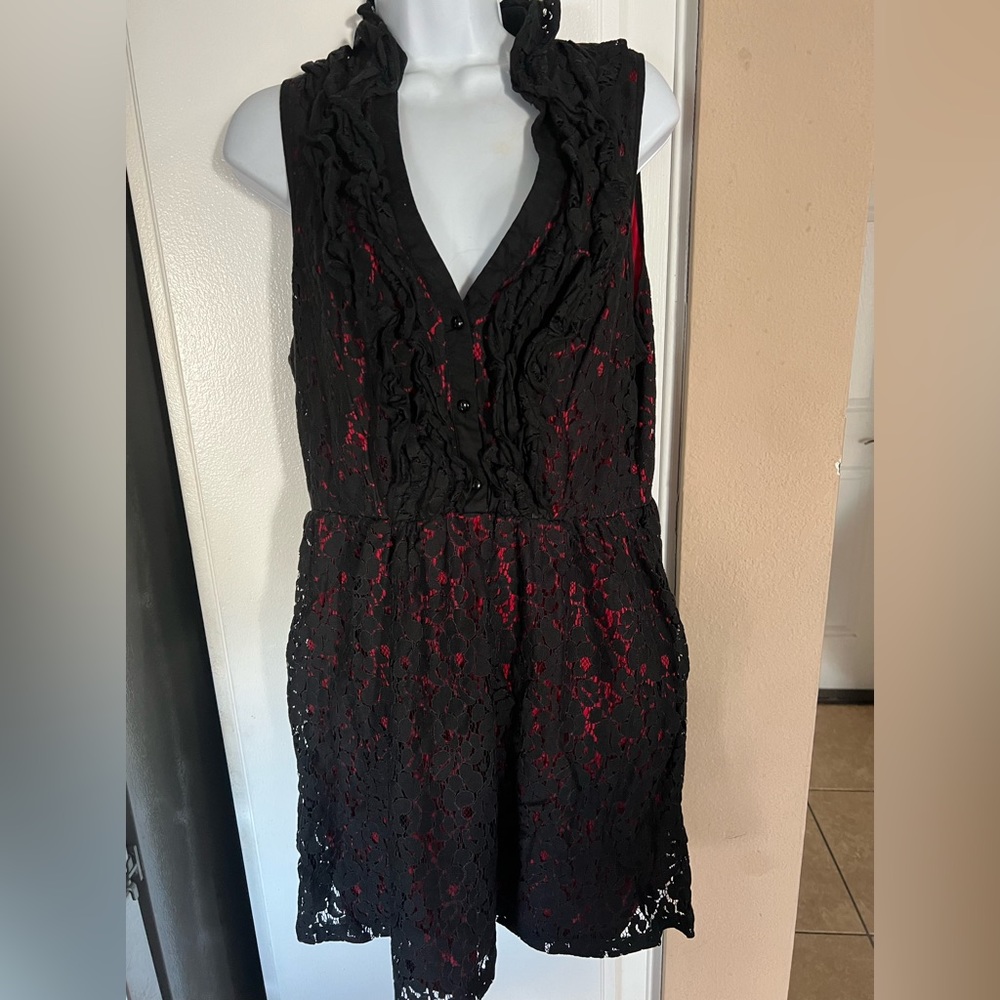 Heart & Soul Black and red lace dress